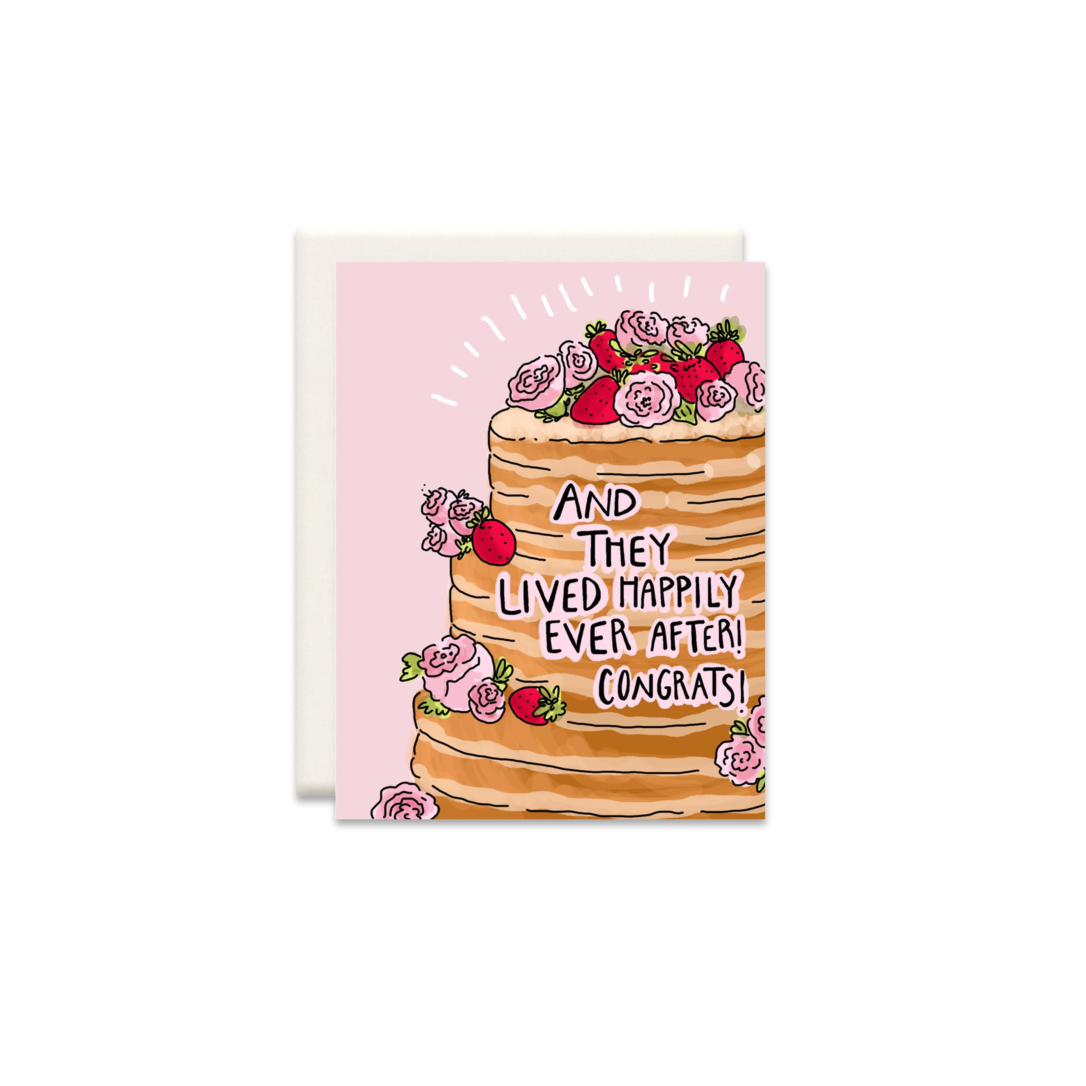 Happily Ever After Wedding Cake Greeting Card