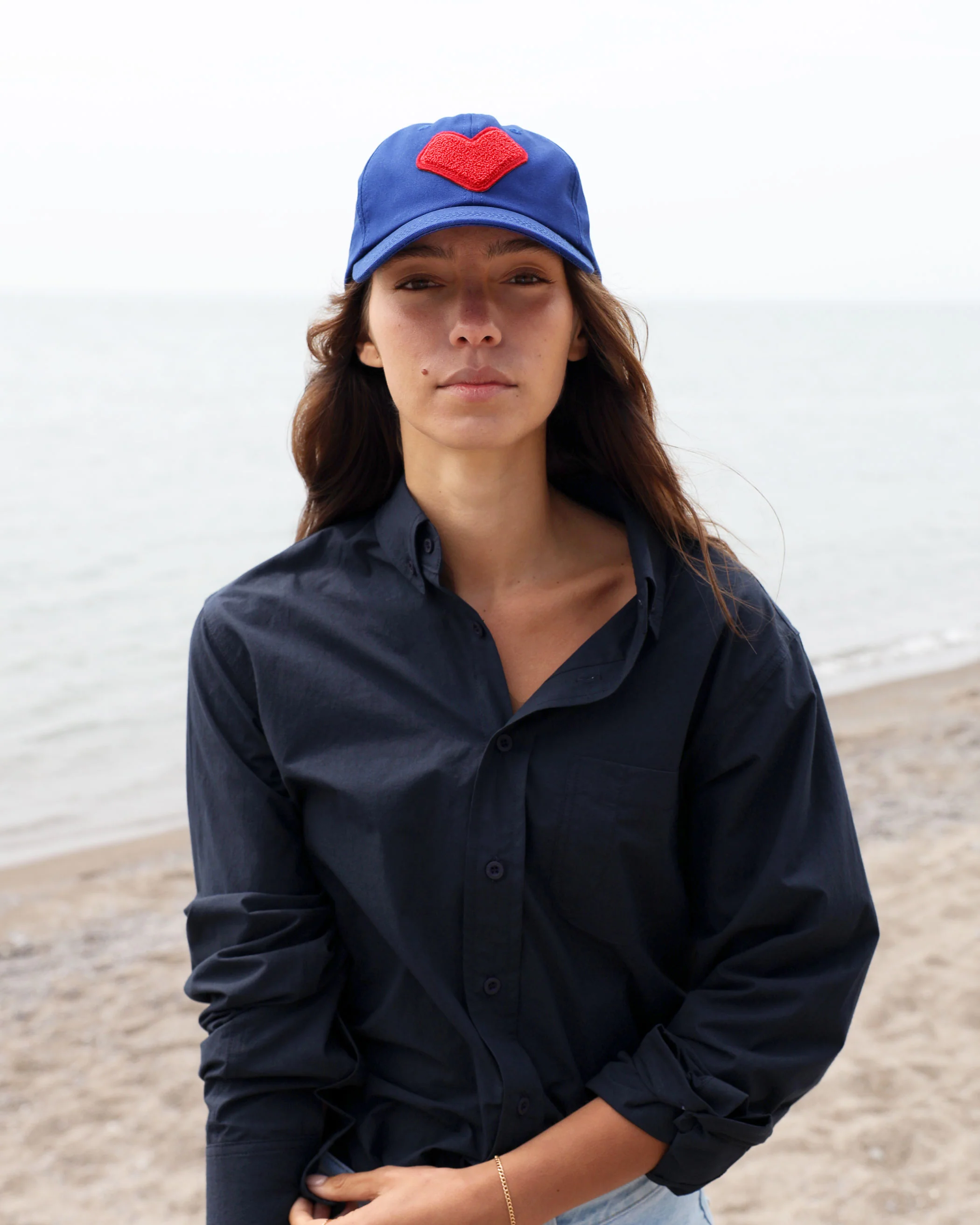 Heart Baseball Hat Blue - Image 3