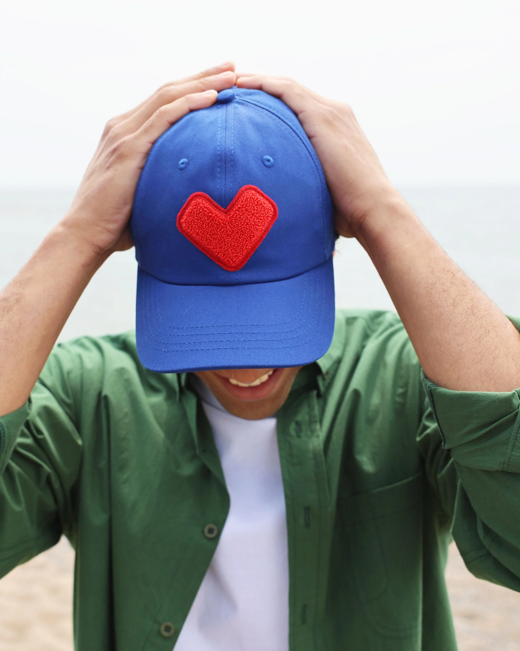 Heart Baseball Hat Blue - Image 6