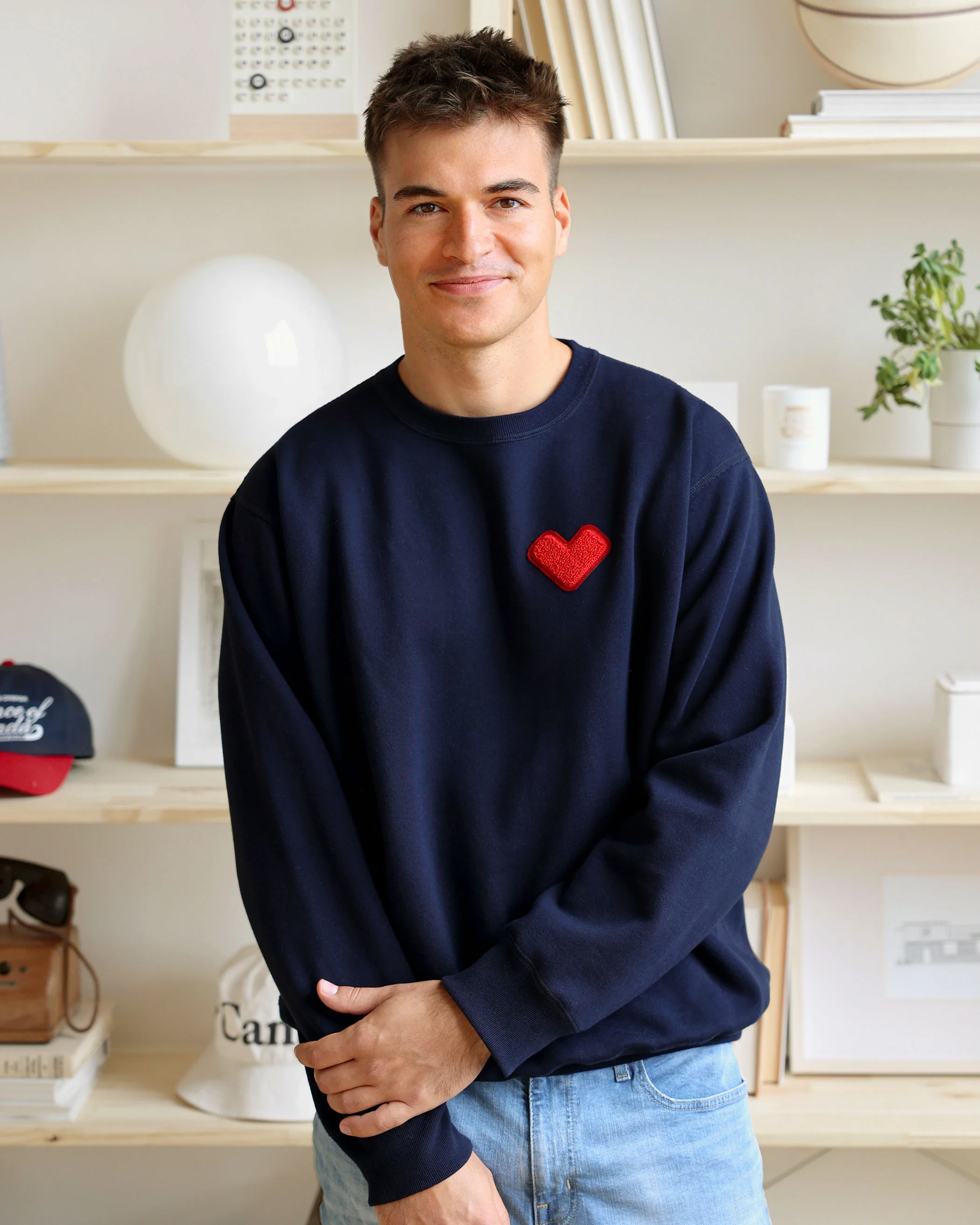 Heart Sweatshirt Navy - Unisex - Image 3