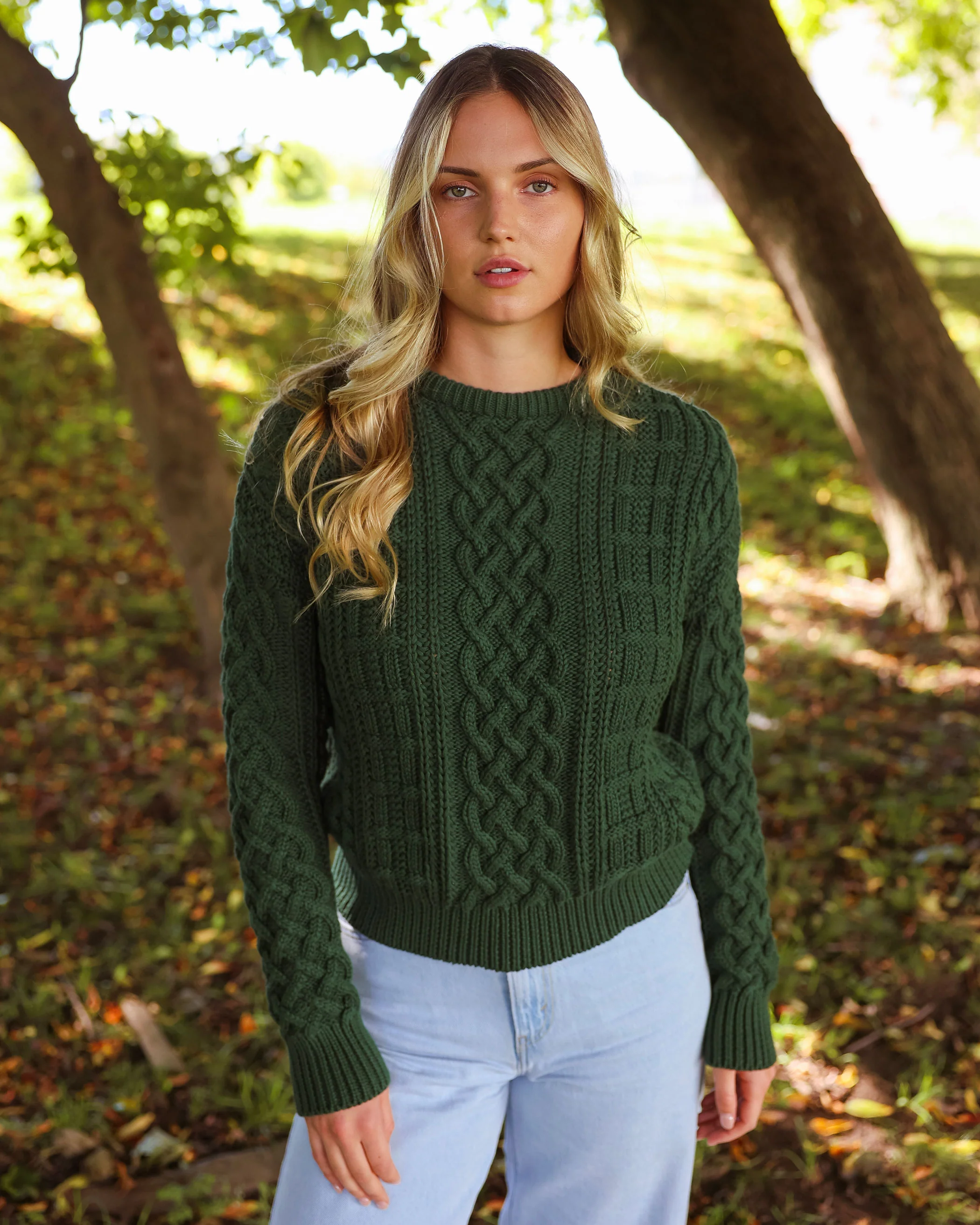 Ivy Cable Knit Sweater Forest - Unisex - Image 11