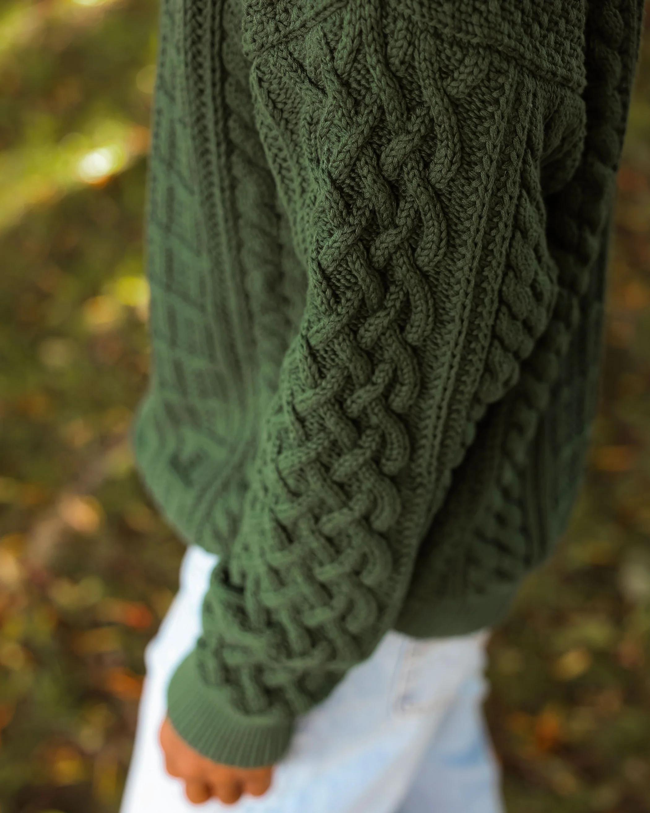 Ivy Cable Knit Sweater Forest - Unisex - Image 12