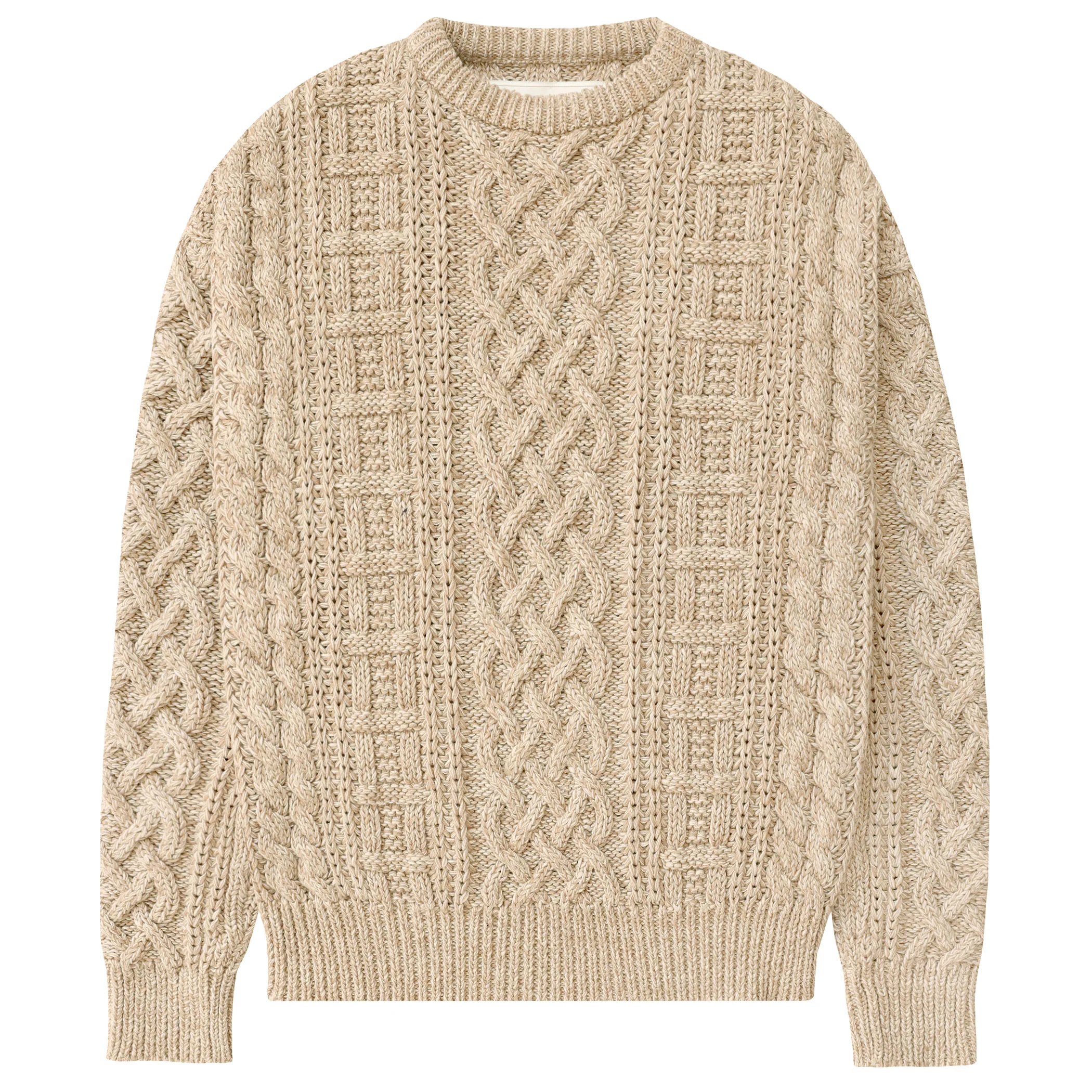 Ivy Cable Knit Sweater Heather Beige - Unisex