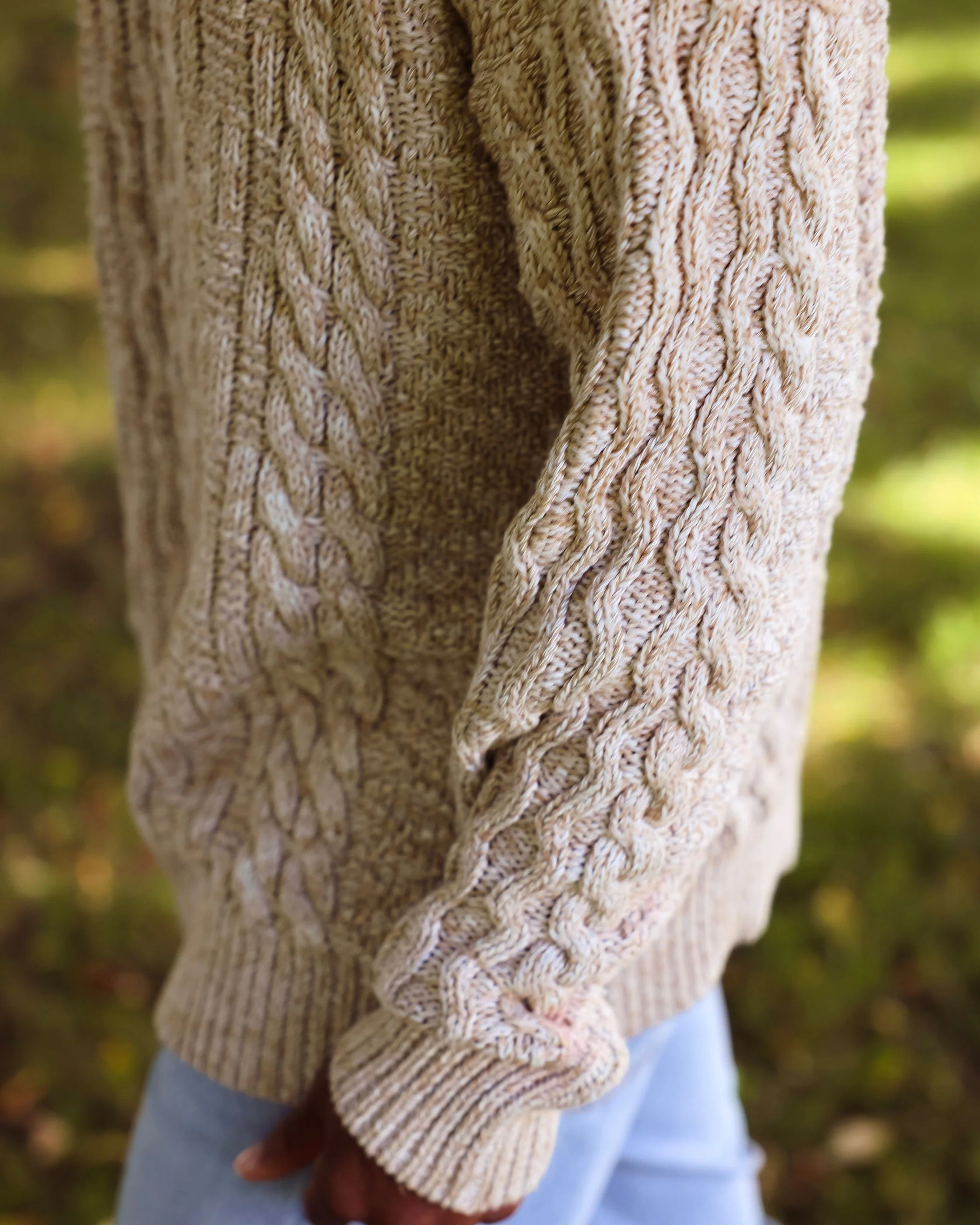 Ivy Cable Knit Sweater Heather Beige - Unisex - Image 10