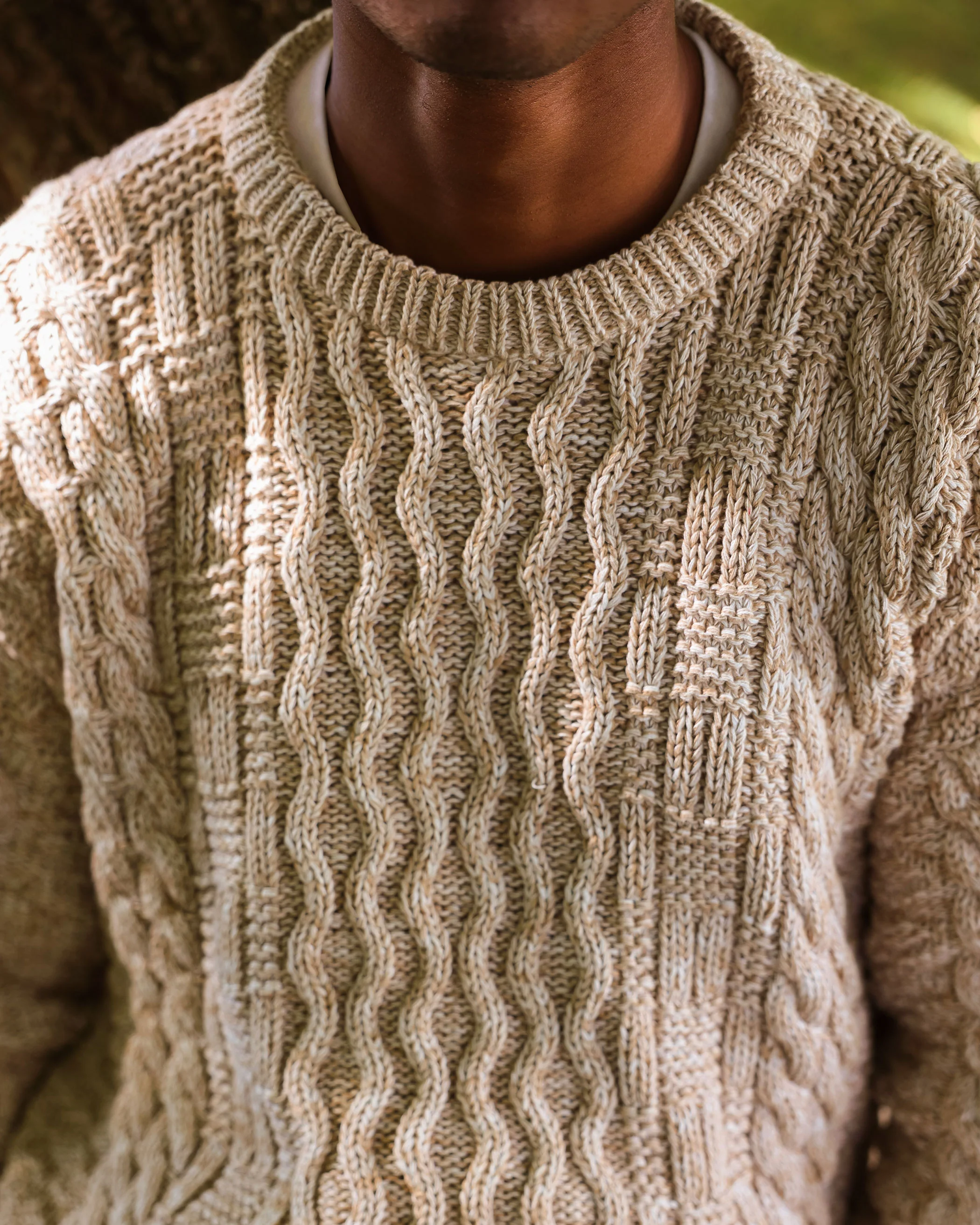 Ivy Cable Knit Sweater Heather Beige - Unisex - Image 9