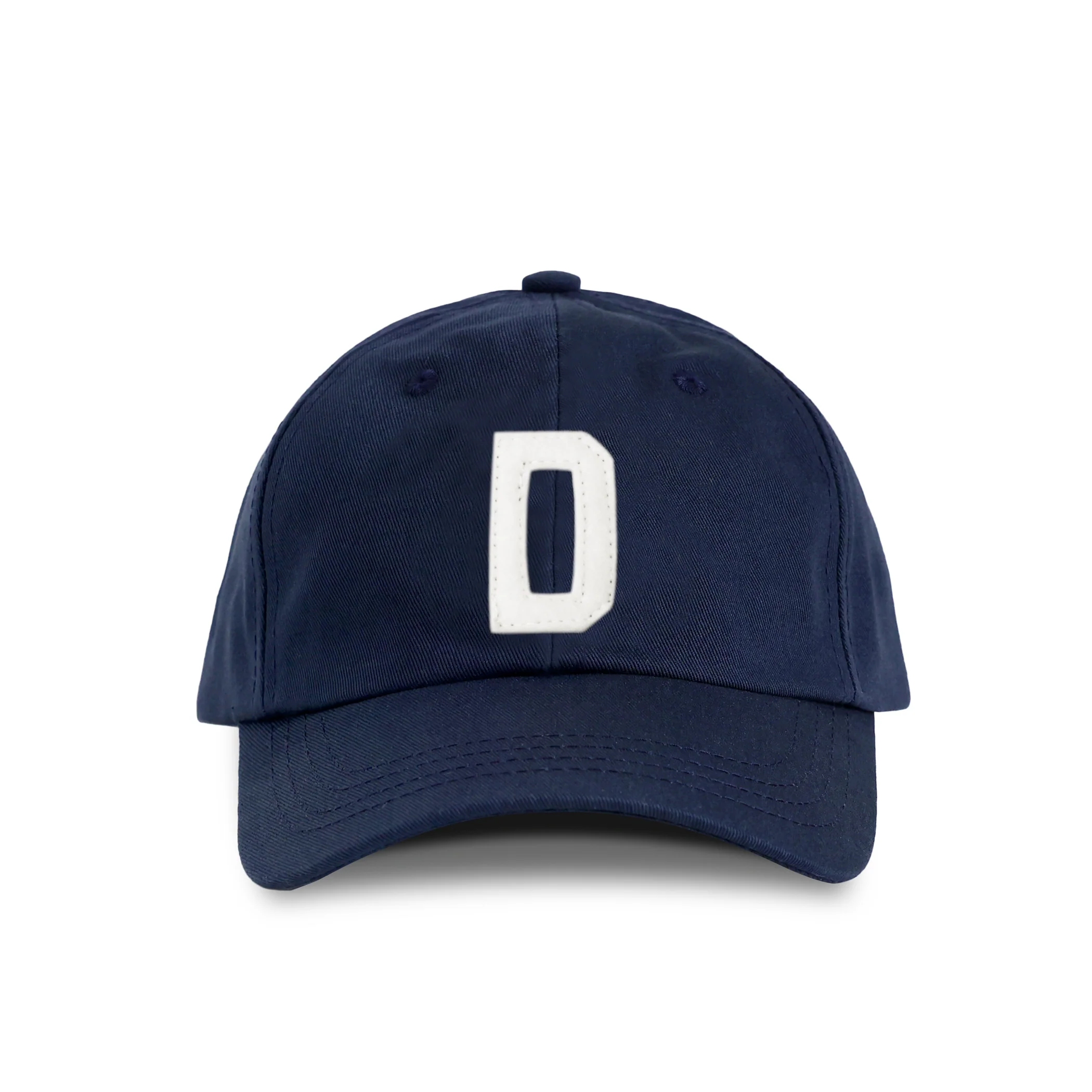 Letter D Baseball Hat Navy