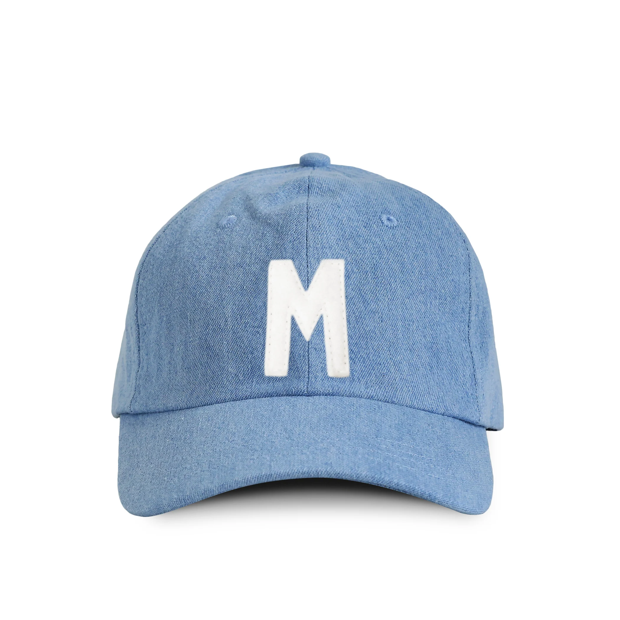 Letter M Baseball Hat Denim