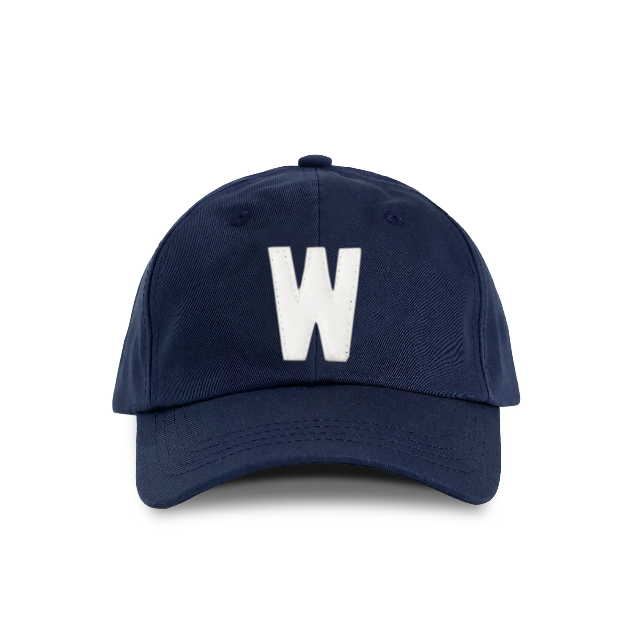 Letter W Baseball Hat Navy