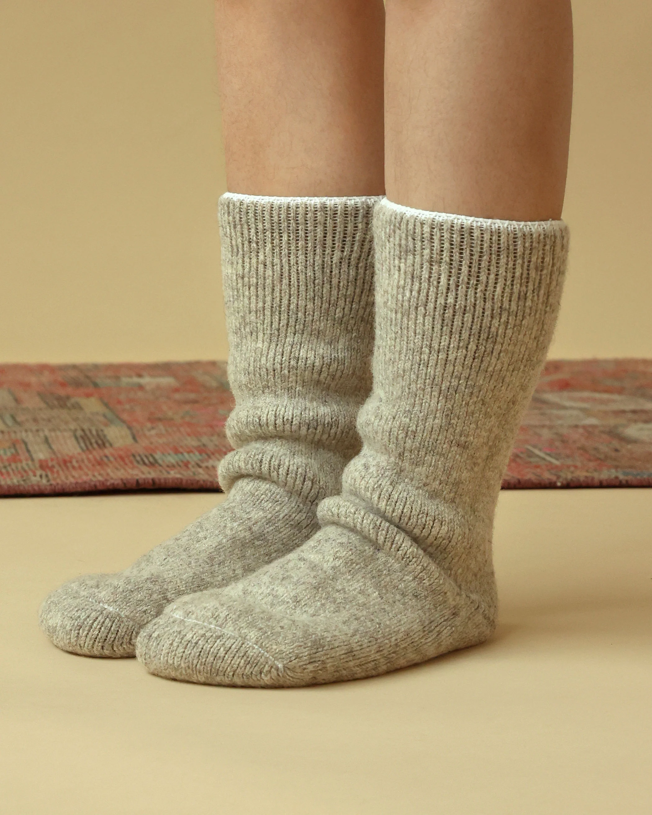 Long Slipper Sock Natural - Image 5