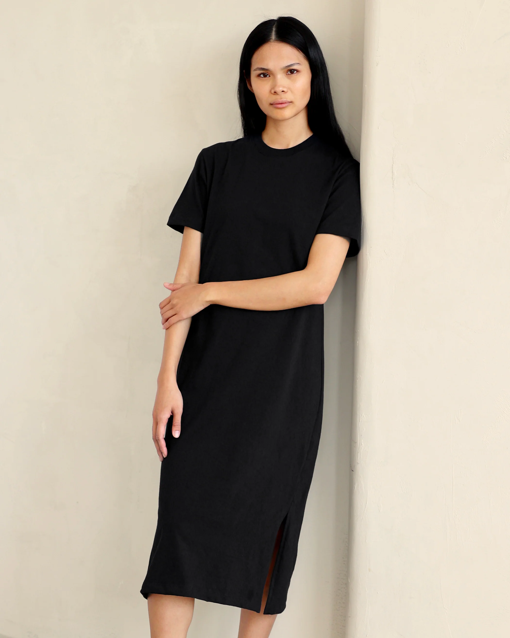 Midi T-Shirt Dress Black - Image 2
