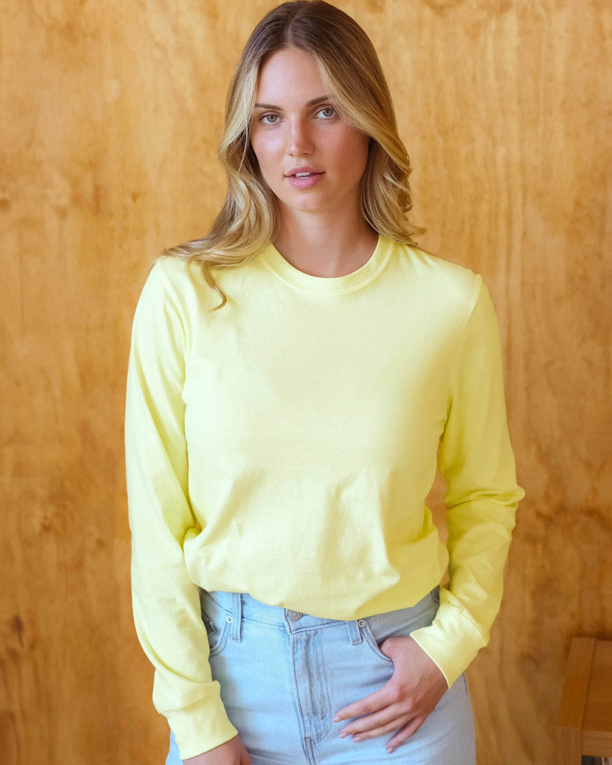 Monday Long Sleeve Tee Lemon - Unisex - Image 2