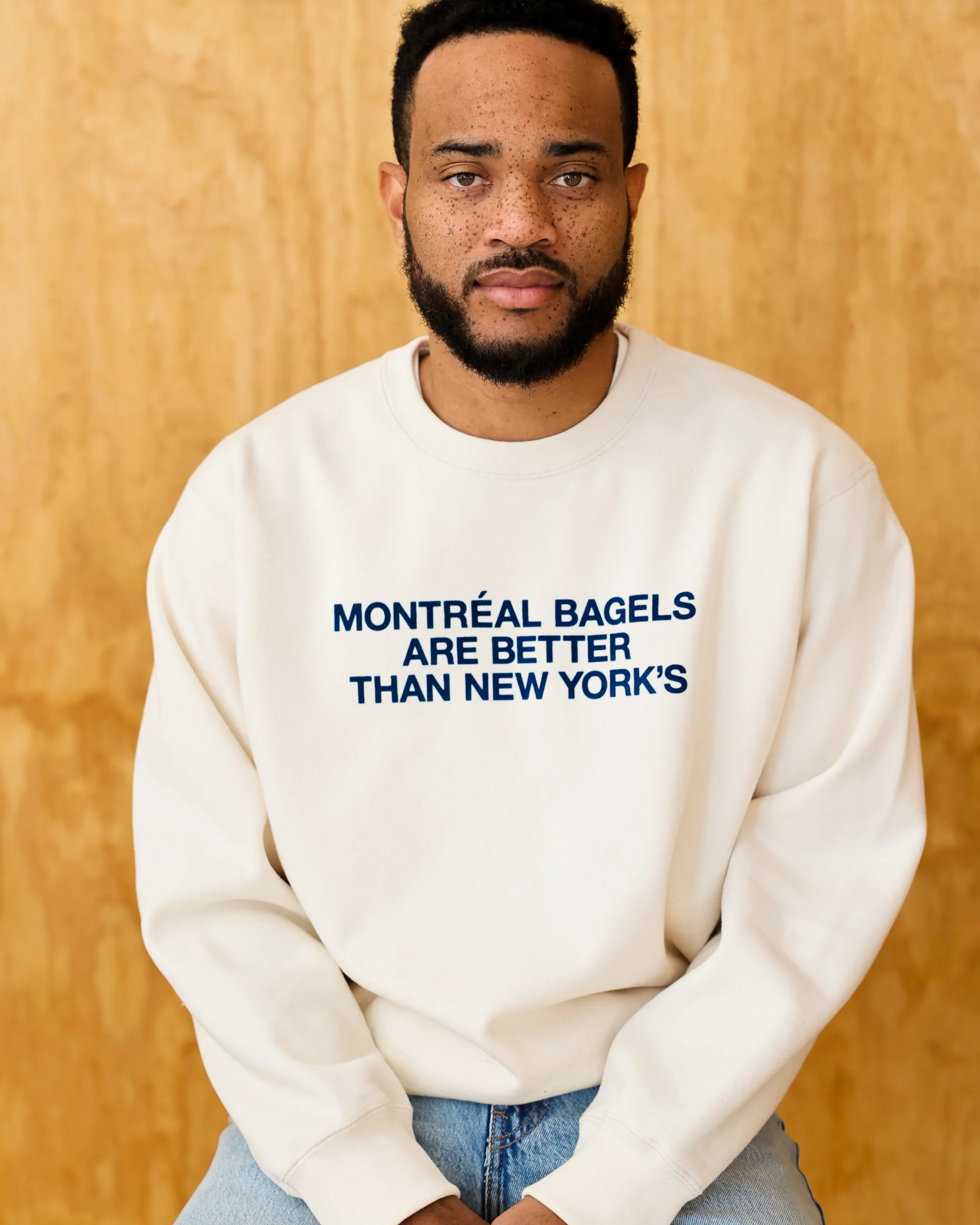 Montreal Bagels Sweatshirt Cream - Unisex - Image 3