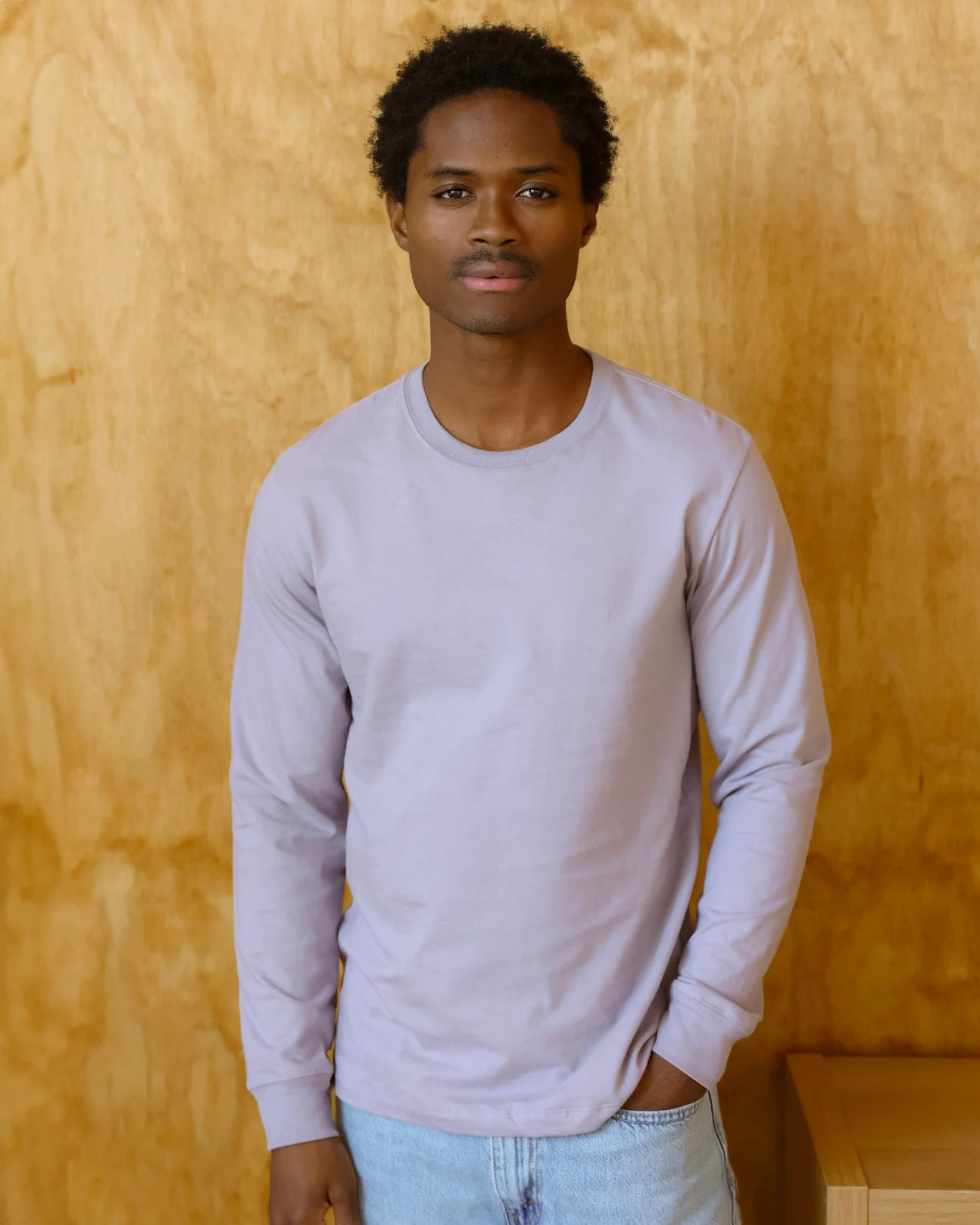 Monday Long Sleeve Tee Mauve - Unisex - Image 2