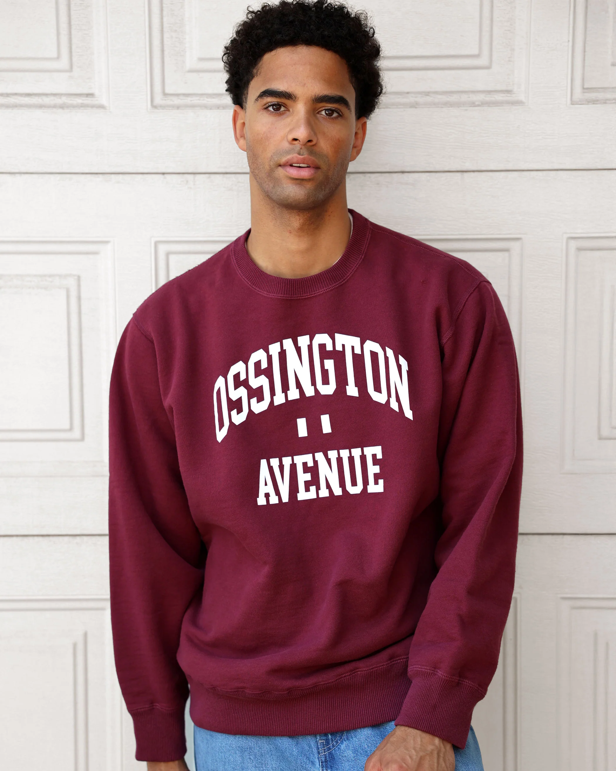 Ossington Fleece Sweatshirt Dark Burgundy - Unisex - Image 3