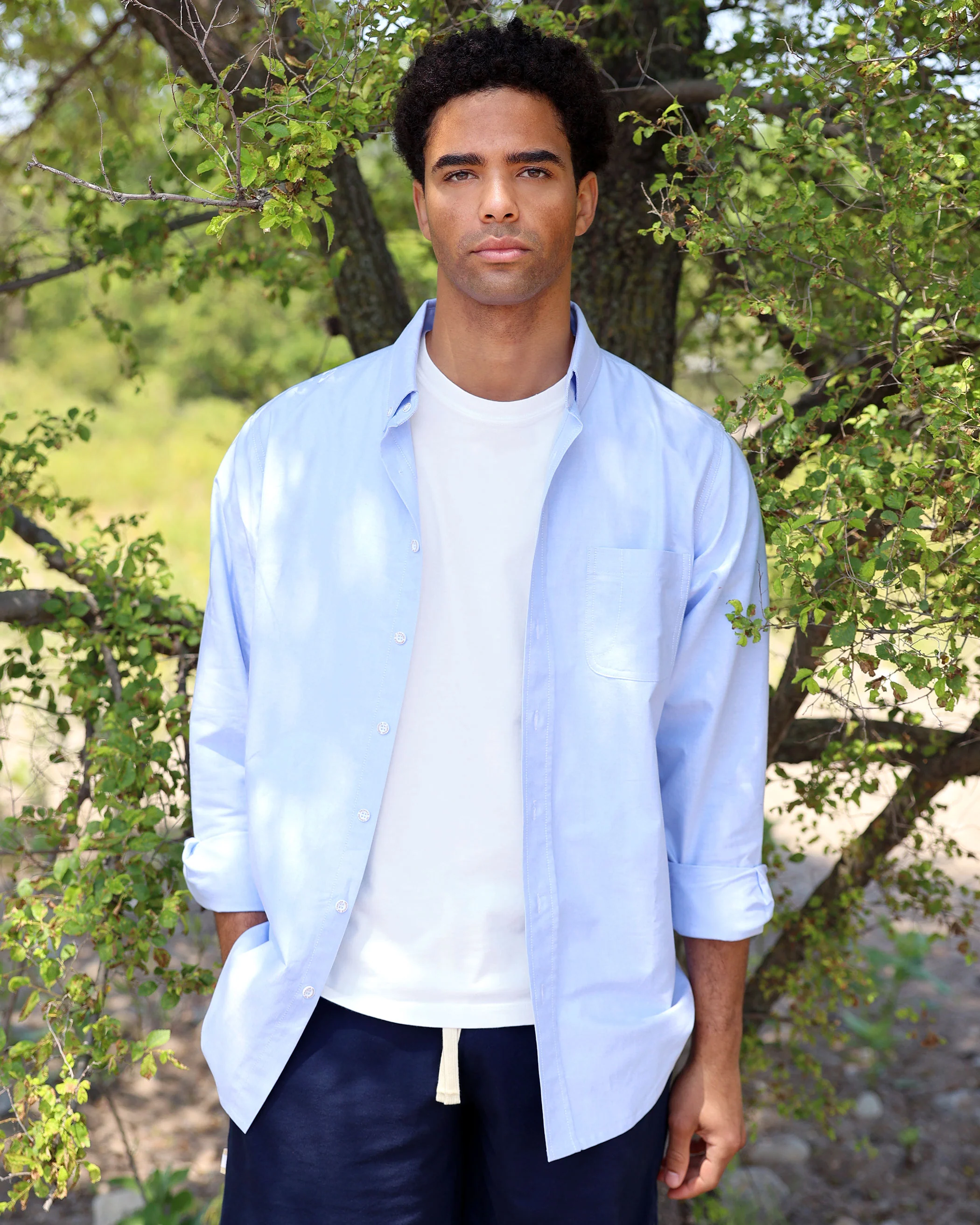Oxford Shirt Blue - Unisex - Image 3