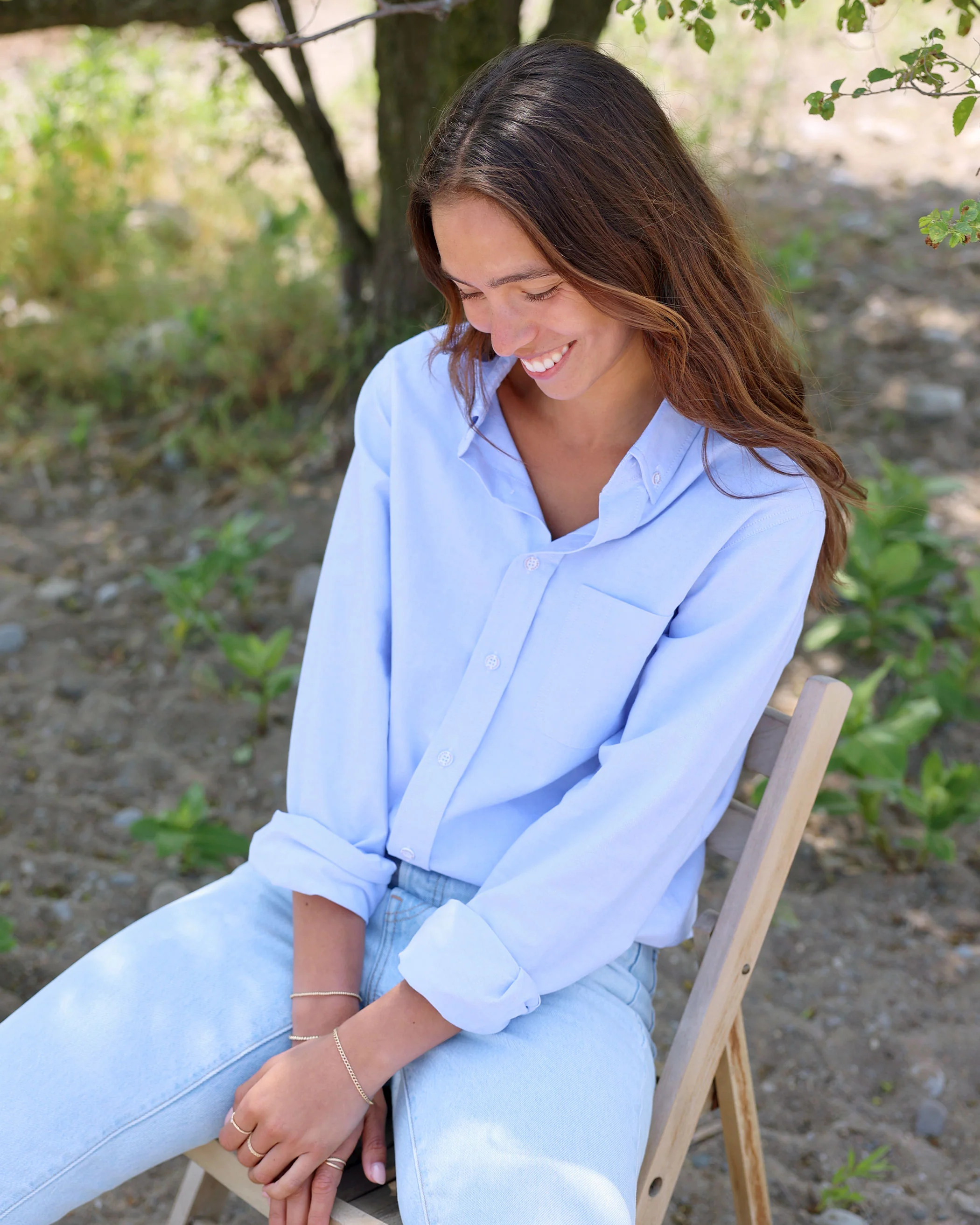 Oxford Shirt Blue - Unisex - Image 5