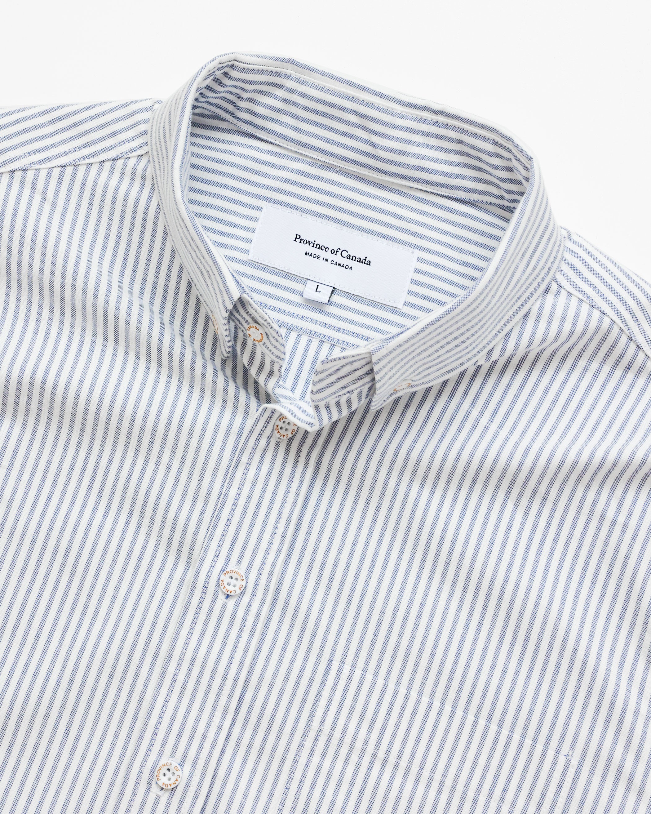 Oxford Stripe Shirt Navy - Unisex - Image 5