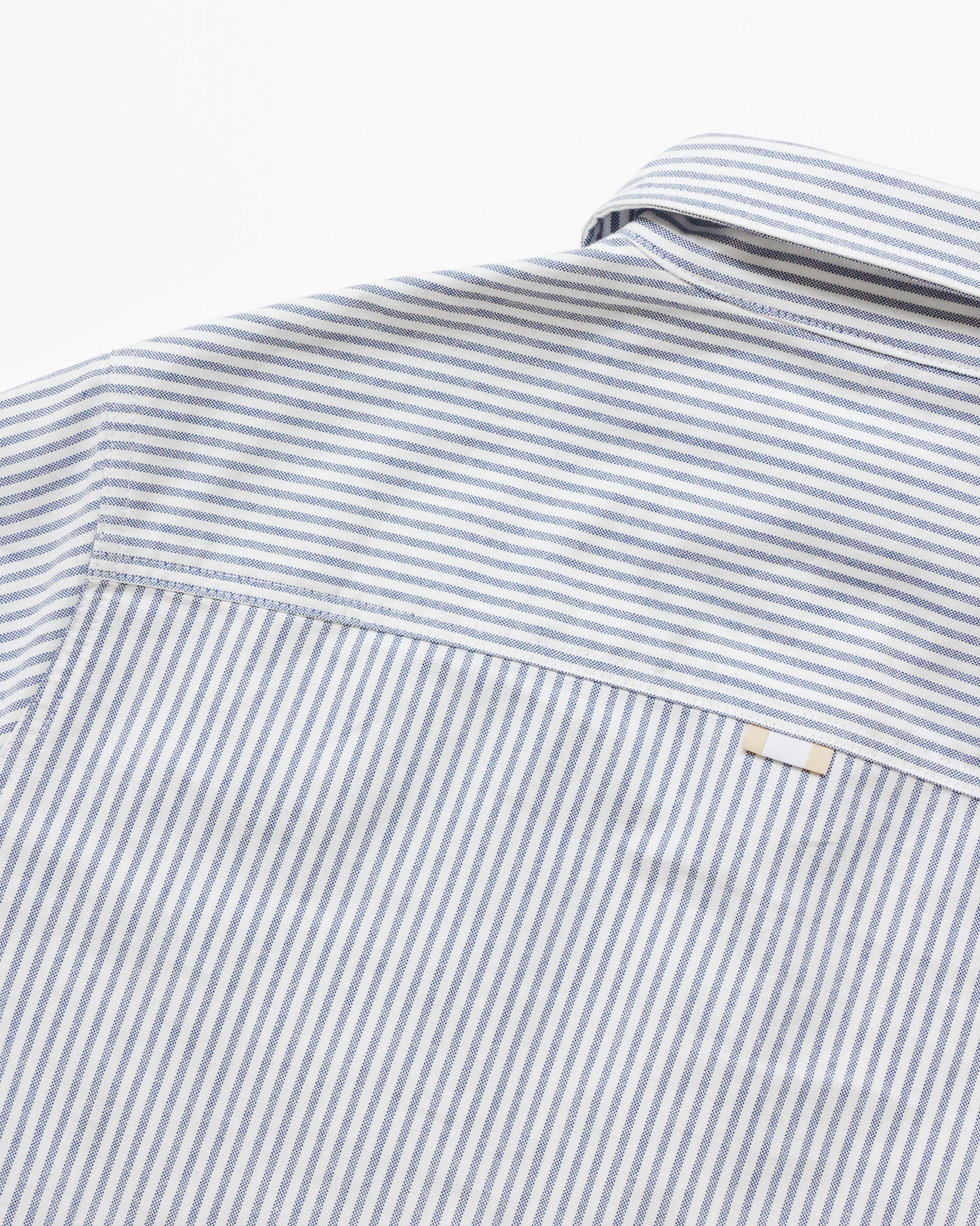 Oxford Stripe Shirt Navy - Unisex - Image 7