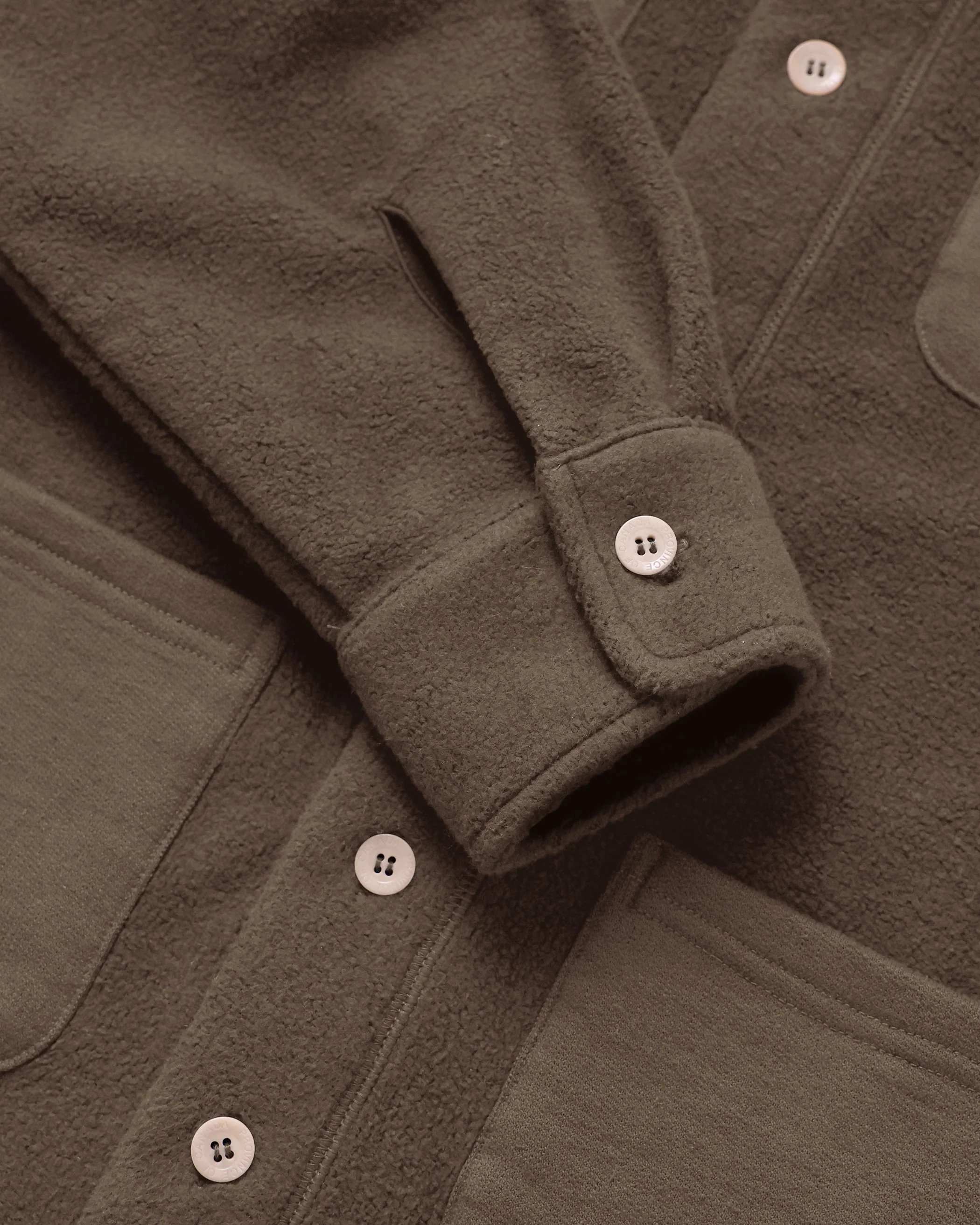 Reverse Fleece Overshirt Chestnut - Unisex - Image 4
