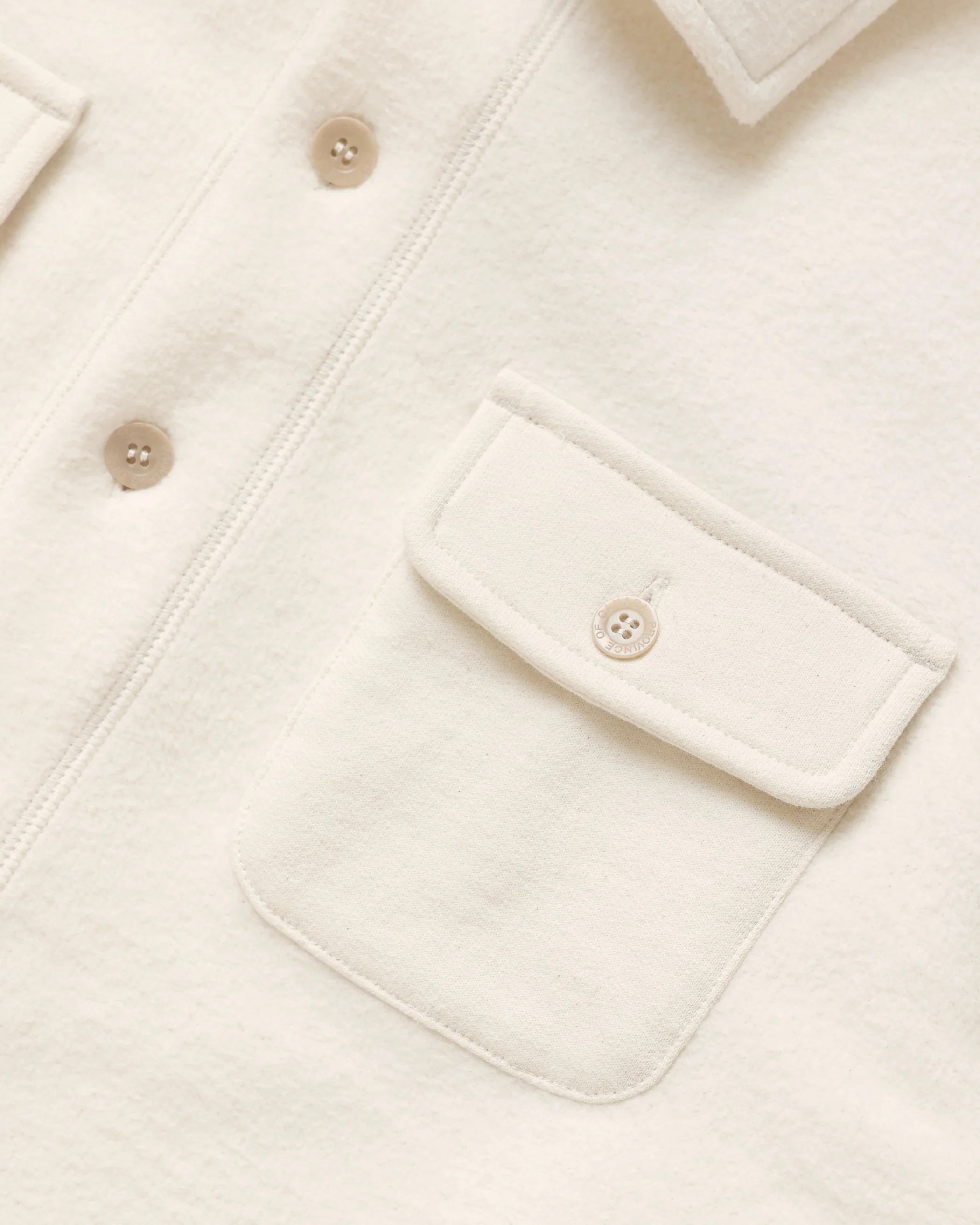 Reverse Fleece Overshirt Cream - Unisex - Image 5