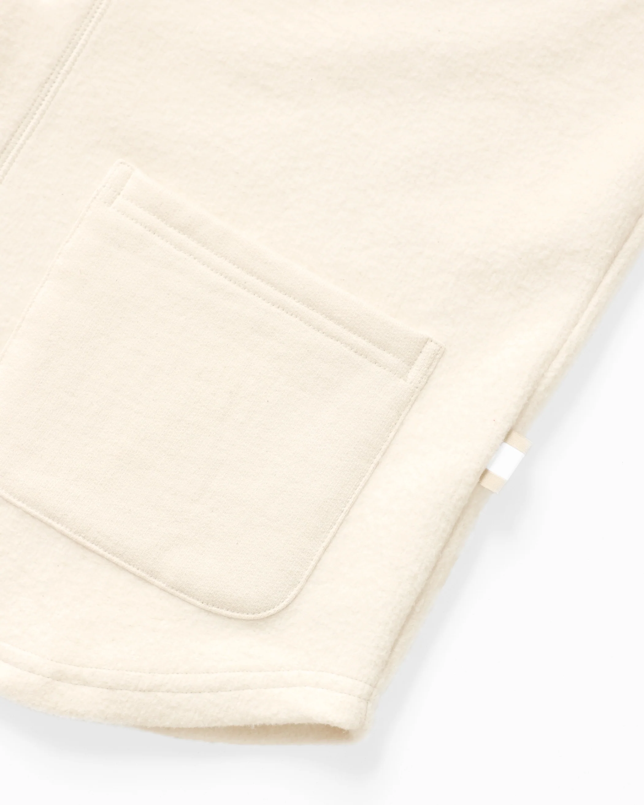 Reverse Fleece Overshirt Cream - Unisex - Image 7