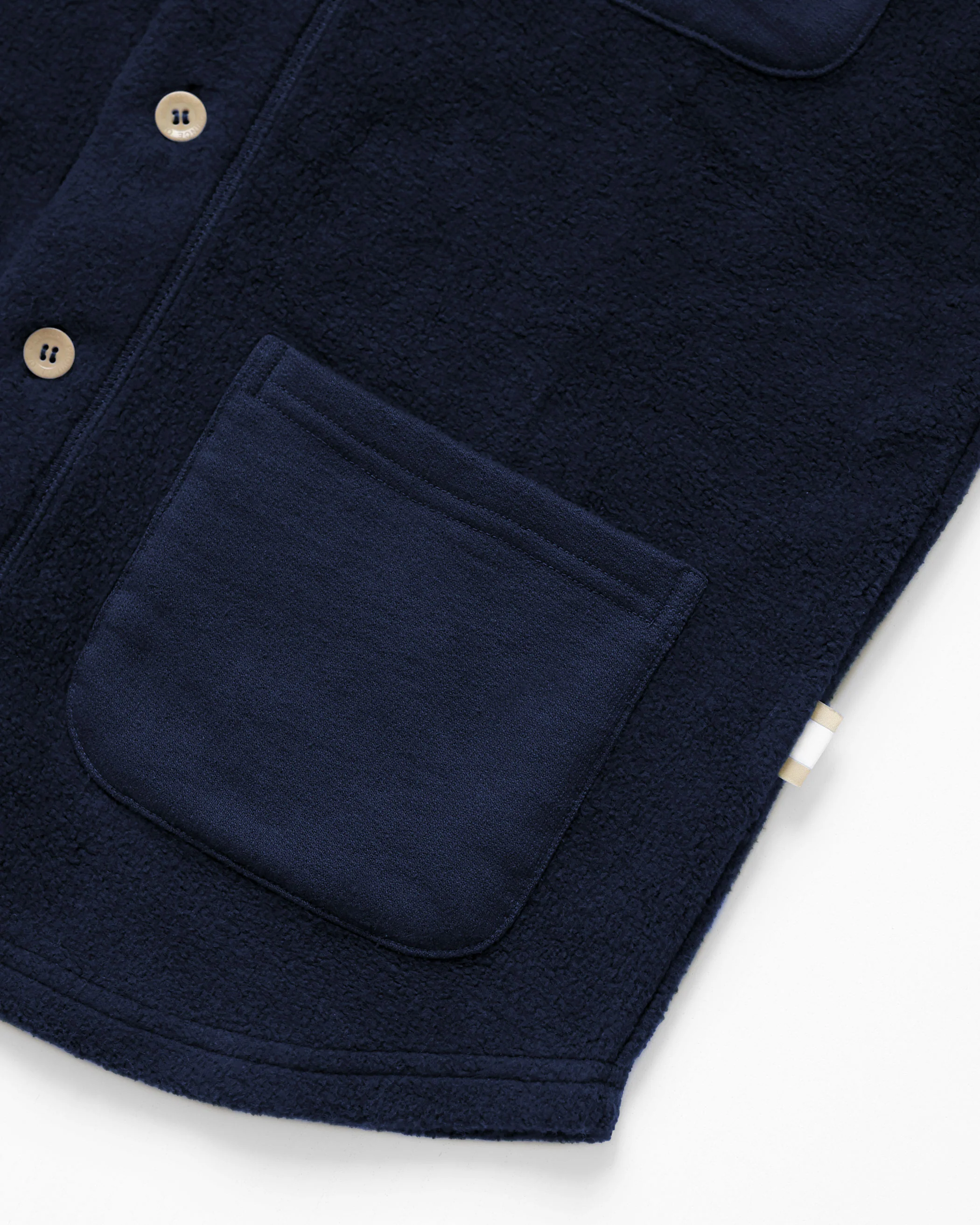 Reverse Fleece Overshirt Navy - Unisex - Image 6
