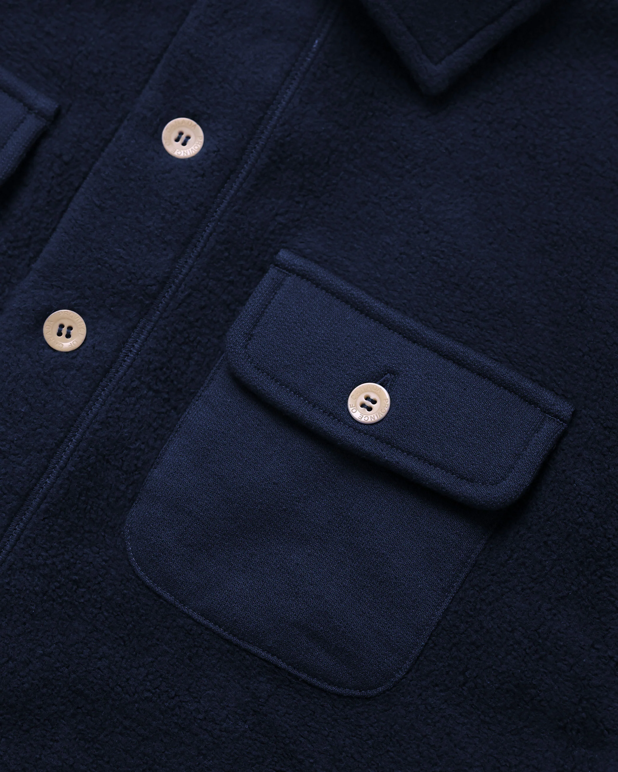 Reverse Fleece Overshirt Navy - Unisex - Image 8