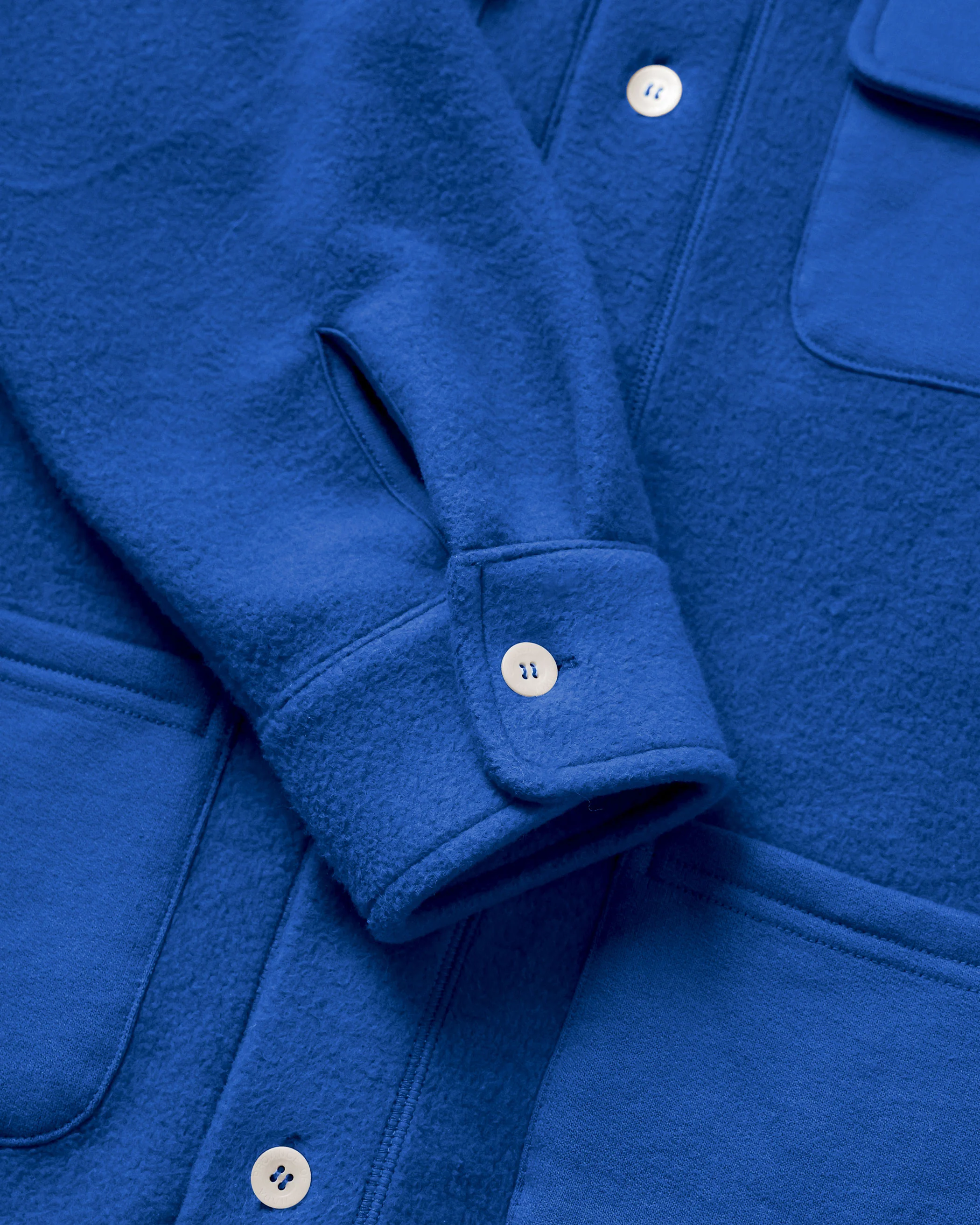Reverse Fleece Overshirt Royal - Unisex - Image 5