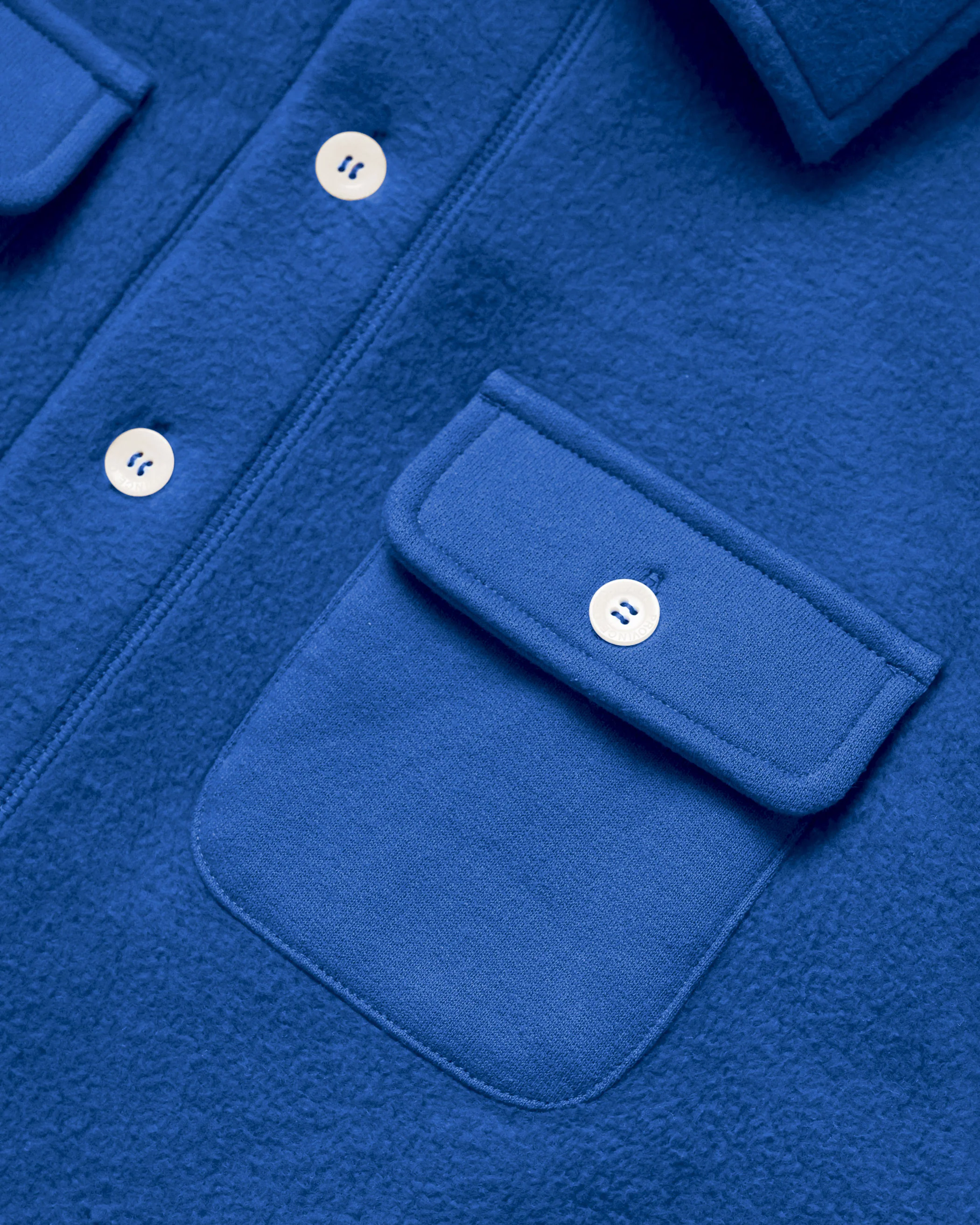 Reverse Fleece Overshirt Royal - Unisex - Image 8