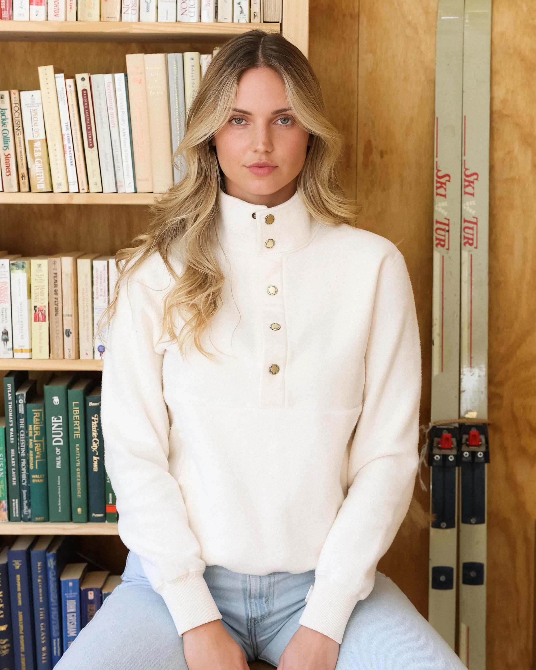 Reverse Fleece Pullover Cream - Unisex - Image 3