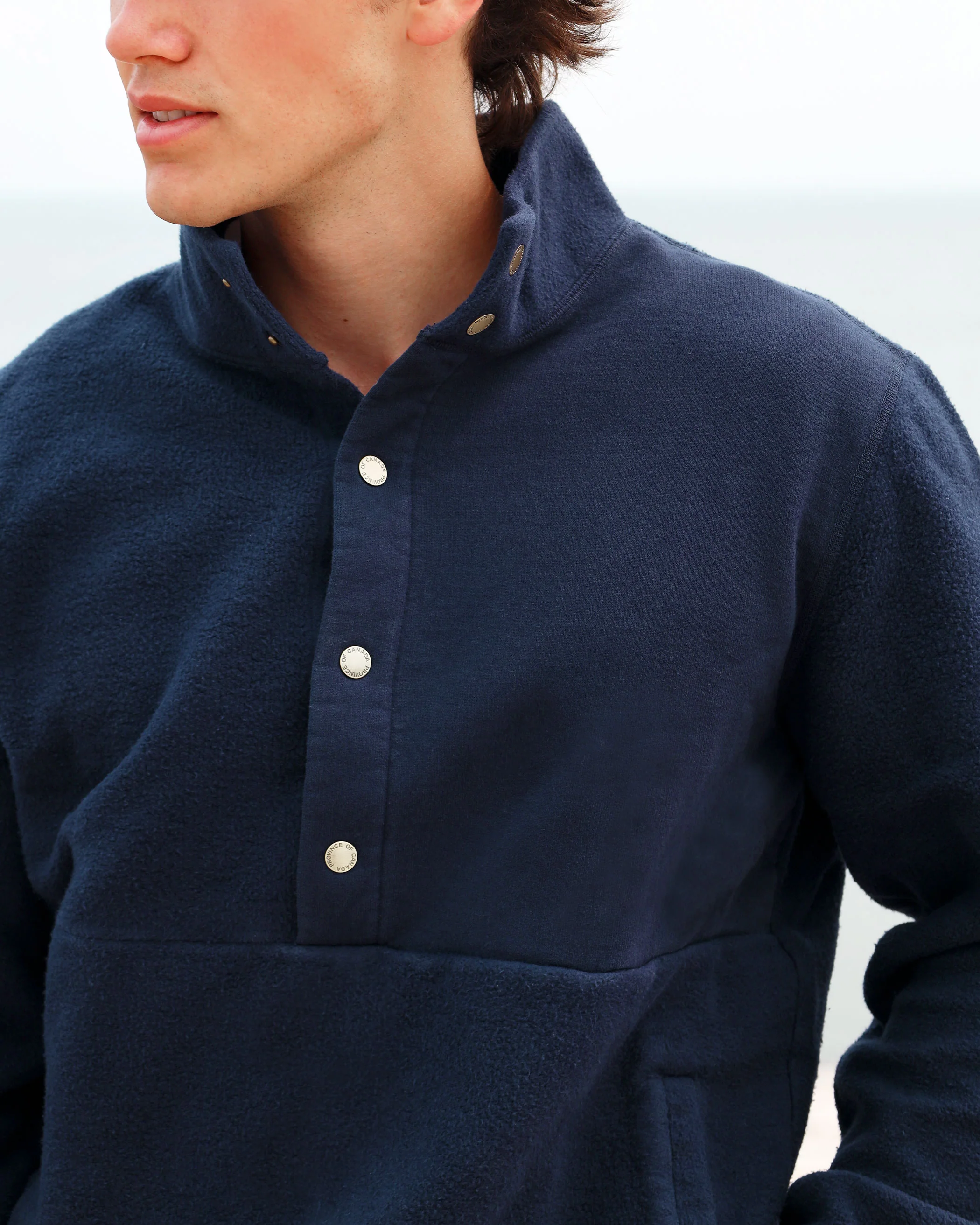 Reverse Fleece Pullover Navy - Unisex - Image 11