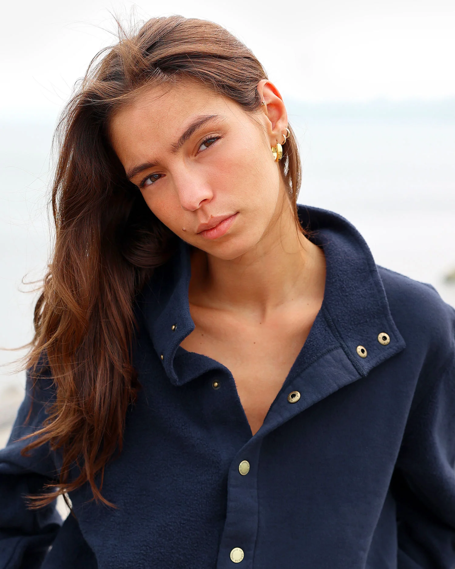 Reverse Fleece Pullover Navy - Unisex - Image 3