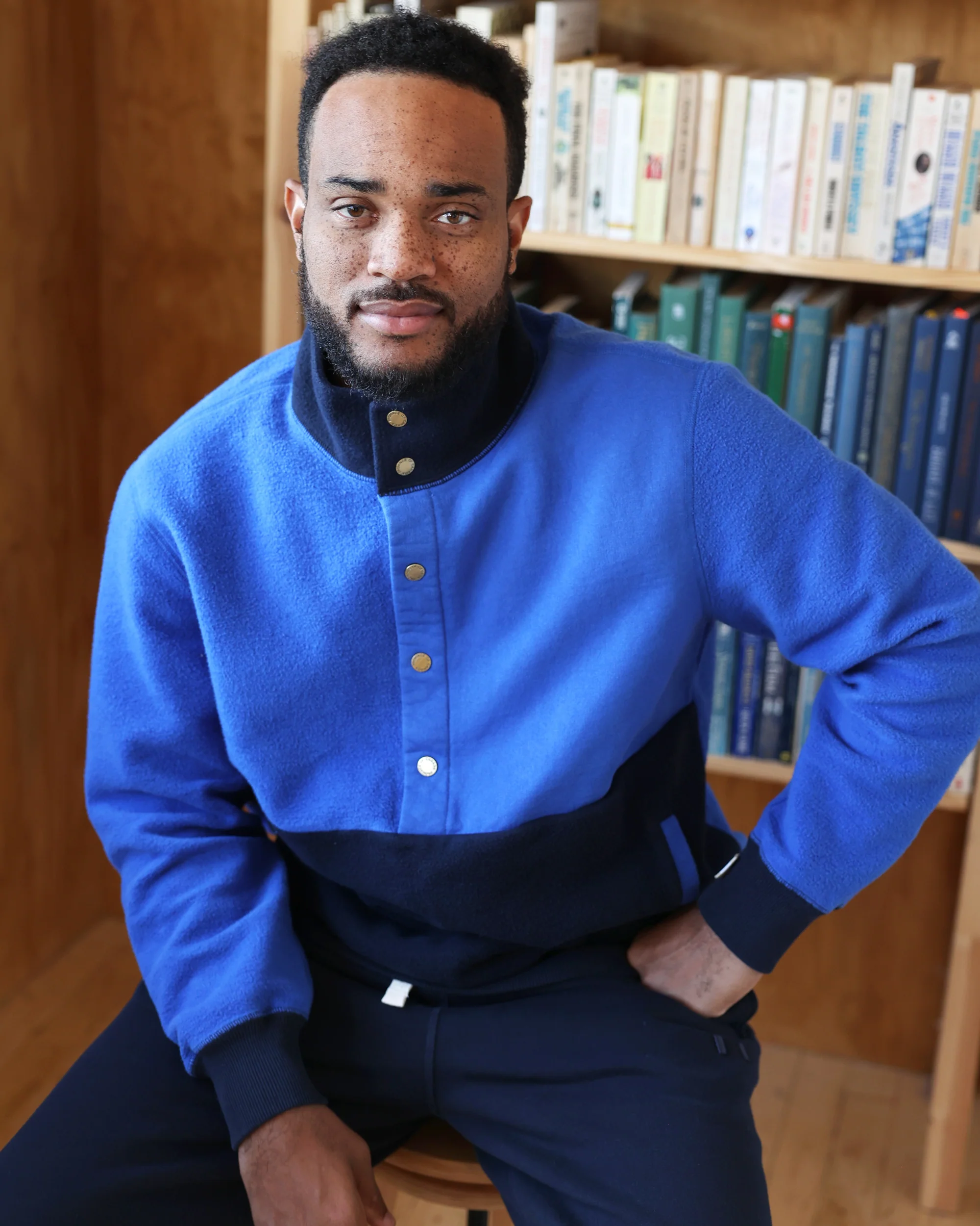 Reverse Fleece Pullover Royal Navy - Unisex - Image 3