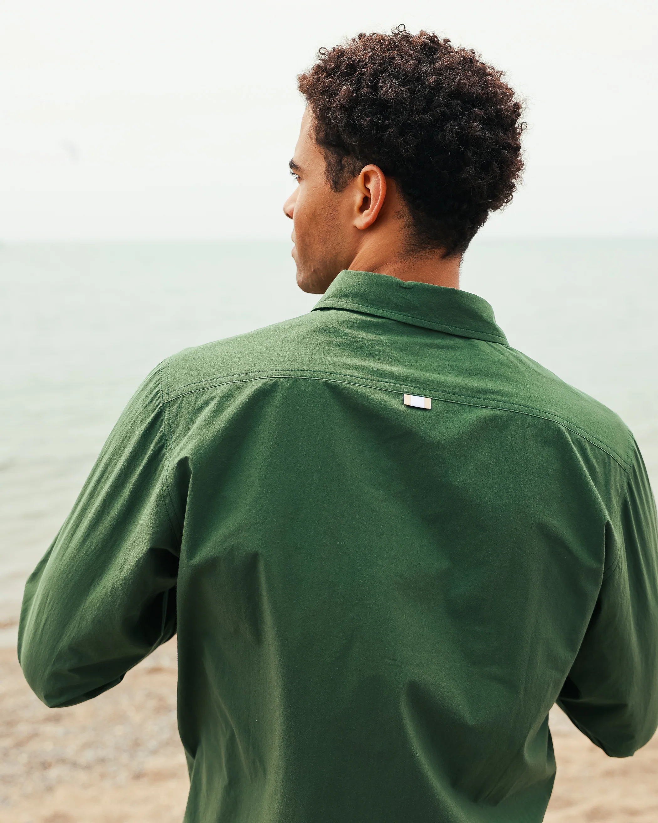 Washed Poplin Shirt Forest - Unisex - Image 10